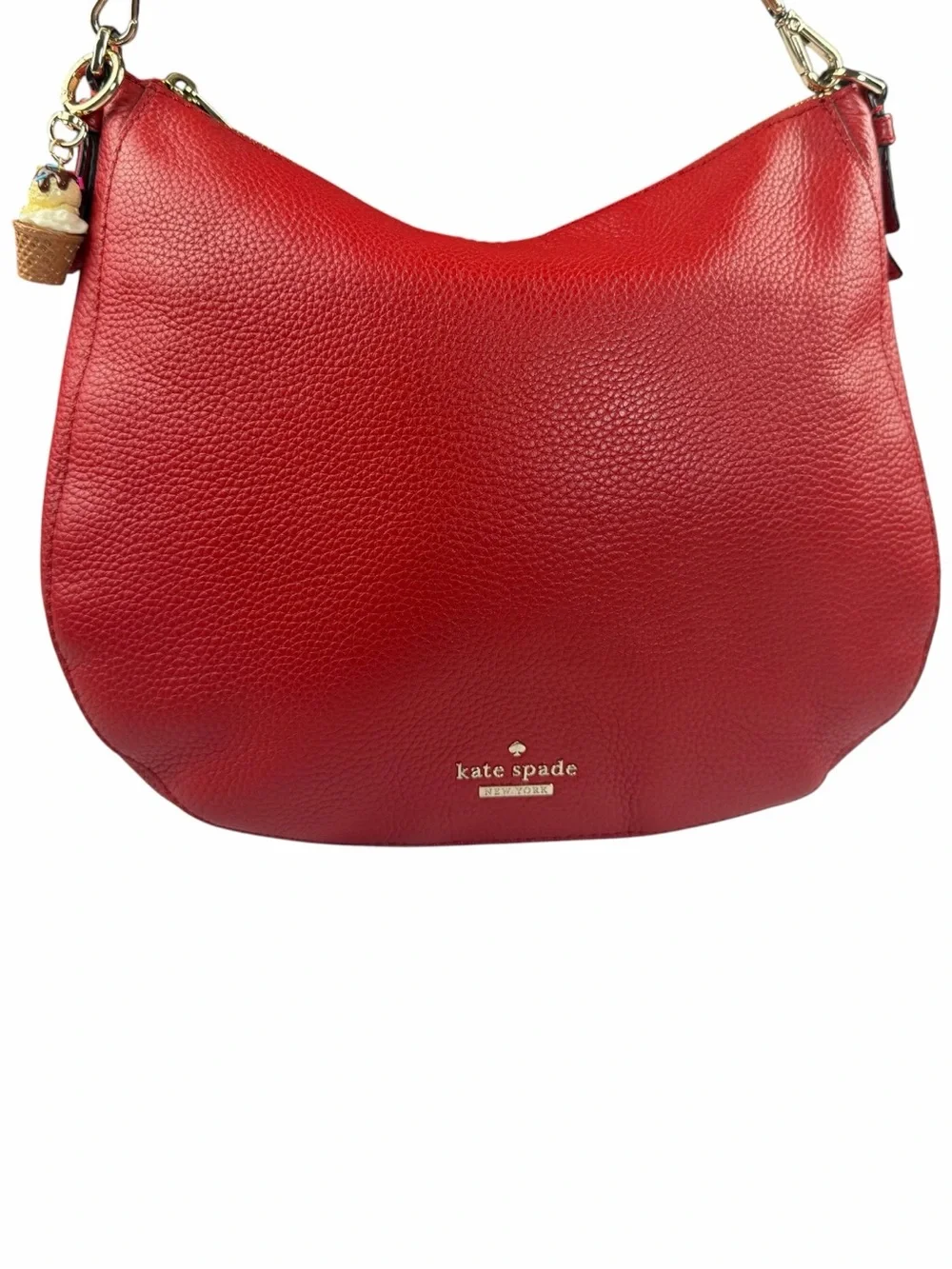 KATE SPADE Jackson Street Mylie Red Pebble Leather Hobo Bag